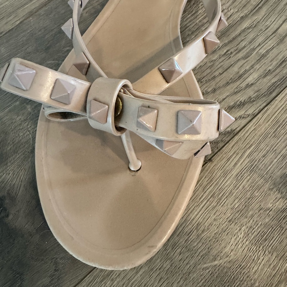 Valentino Nude Studded Women's Sandals - Picture 7 of 10